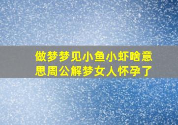 做梦梦见小鱼小虾啥意思周公解梦女人怀孕了