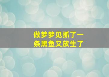 做梦梦见抓了一条黑鱼又放生了