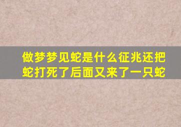 做梦梦见蛇是什么征兆还把蛇打死了后面又来了一只蛇