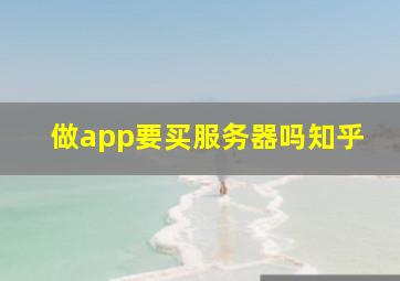 做app要买服务器吗知乎