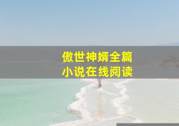 傲世神婿全篇小说在线阅读