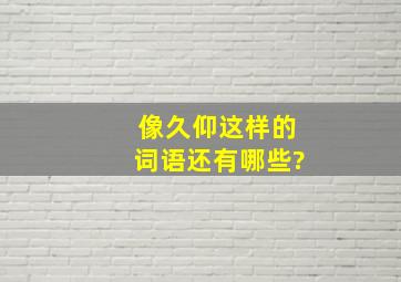 像久仰这样的词语还有哪些?