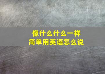 像什么什么一样简单用英语怎么说