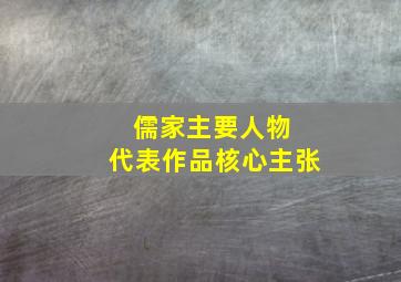 儒家主要人物 代表作品核心主张