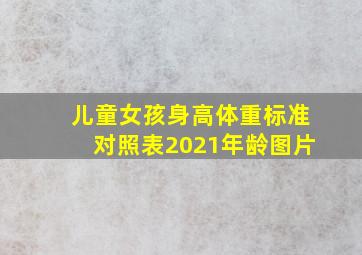 儿童女孩身高体重标准对照表2021年龄图片