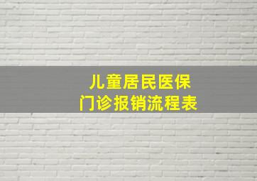 儿童居民医保门诊报销流程表