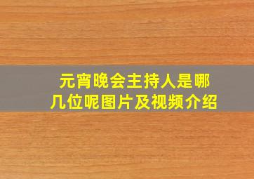 元宵晚会主持人是哪几位呢图片及视频介绍