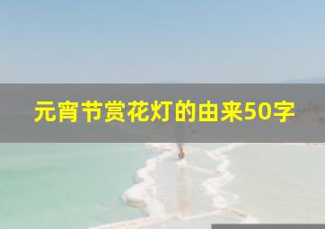 元宵节赏花灯的由来50字