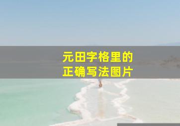 元田字格里的正确写法图片