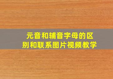 元音和辅音字母的区别和联系图片视频教学