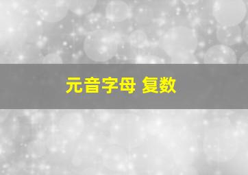 元音字母 复数