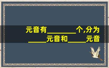 元音有________个,分为_____元音和_____元音