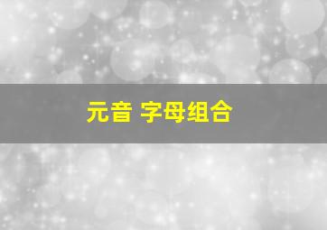 元音+字母组合