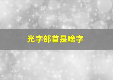 光字部首是啥字