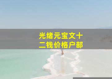 光绪元宝文十二钱价格户部