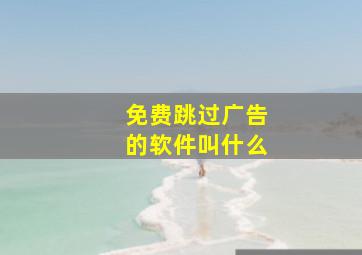 免费跳过广告的软件叫什么