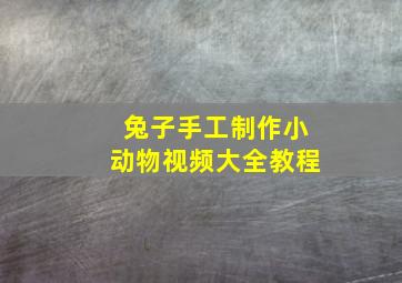 兔子手工制作小动物视频大全教程