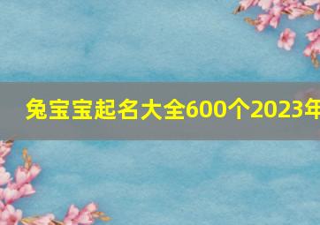 兔宝宝起名大全600个2023年