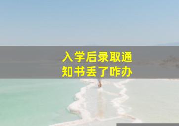 入学后录取通知书丢了咋办