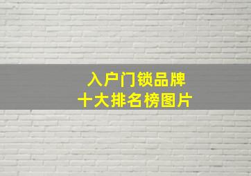 入户门锁品牌十大排名榜图片