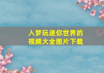 入梦玩迷你世界的视频大全图片下载