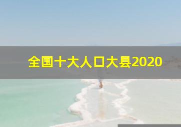 全国十大人口大县2020