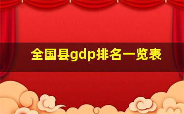 全国县gdp排名一览表