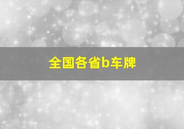 全国各省b车牌