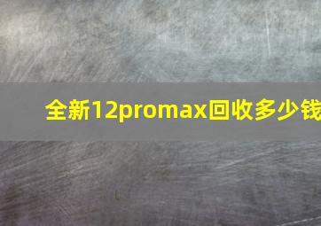 全新12promax回收多少钱