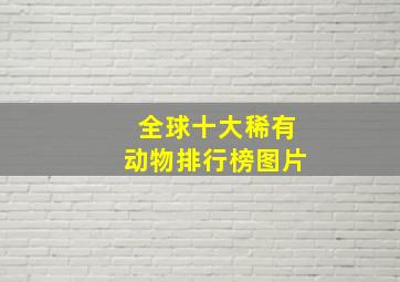 全球十大稀有动物排行榜图片