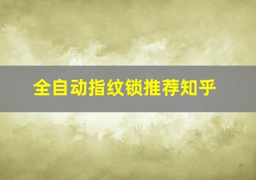 全自动指纹锁推荐知乎