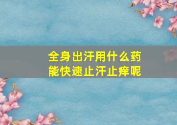 全身出汗用什么药能快速止汗止痒呢