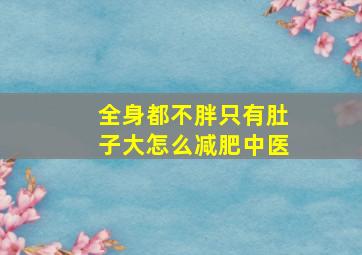 全身都不胖只有肚子大怎么减肥中医