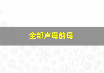 全部声母韵母