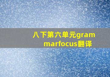 八下第六单元grammarfocus翻译