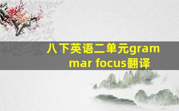 八下英语二单元grammar focus翻译