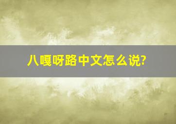 八嘎呀路中文怎么说?