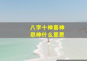 八字十神喜神忌神什么意思