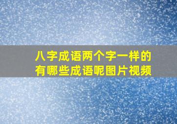 八字成语两个字一样的有哪些成语呢图片视频