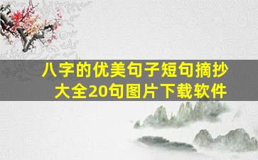 八字的优美句子短句摘抄大全20句图片下载软件