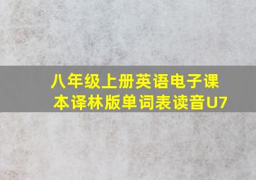 八年级上册英语电子课本译林版单词表读音U7