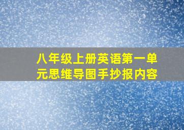 八年级上册英语第一单元思维导图手抄报内容