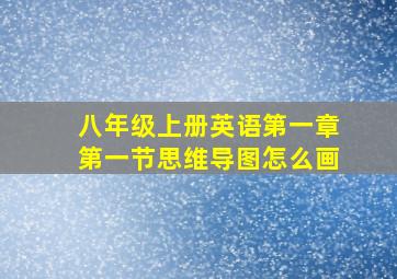 八年级上册英语第一章第一节思维导图怎么画