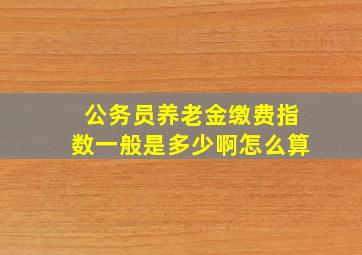 公务员养老金缴费指数一般是多少啊怎么算