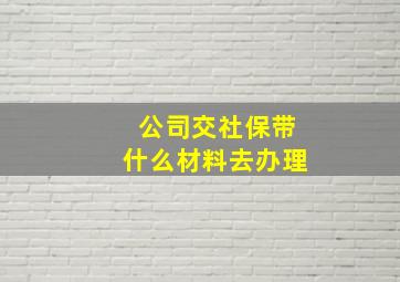 公司交社保带什么材料去办理