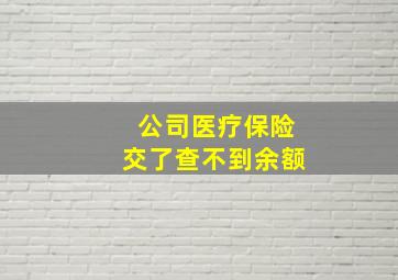 公司医疗保险交了查不到余额