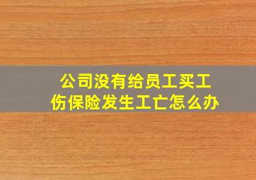 公司没有给员工买工伤保险发生工亡怎么办