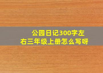 公园日记300字左右三年级上册怎么写呀