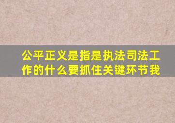 公平正义是指是执法司法工作的什么要抓住关键环节我