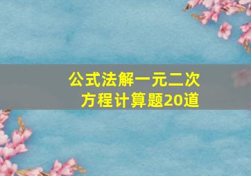 公式法解一元二次方程计算题20道